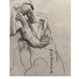 Nicole Rubio Fine Art - Albany, CA - Art Books-figure drawings in black, white and gray charcoal from life. Depicts imperfection and humanity of people